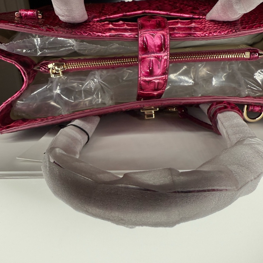 Brahmin Pomegranate Melbourne Nakita Crocodile Embossed Satchel - Picture 6 of 6